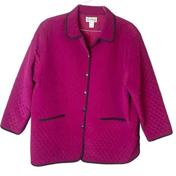 Diane von Furstenberg Women’s Plus Sz 1X Quilted Jacket Pink Silk Assets - Picture 1 of 6